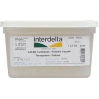 Gelatine Kapseln 2 Transparent Interdelta 1000 Stück