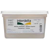 Interdelta Gelatine Kapseln 3 Transparent 1000 Stück