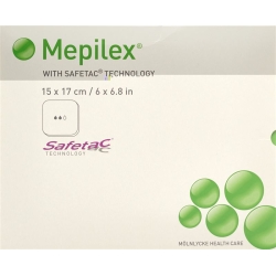 Mepilex Safetac XT Schaumverband 15x17cm Silikon 5 Stück