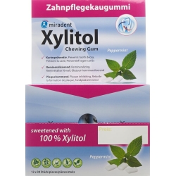Miradent Xylitol Zahnpflege Kaugummi Min 12x 30 Stück