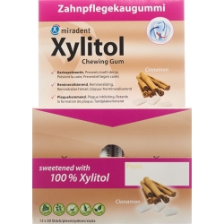 Miradent Xylitol Zahnpflege Kaugummi Zimt 12x 30 Stück