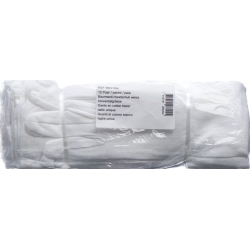Salzmann cotton gloves white one size 12 pairs
