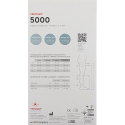 Venosan 5002 A-dh Kkl2 XL Short Open Black 1 pair