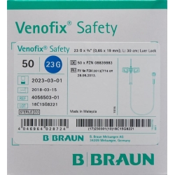 Venofix Safety 23g 0.65x19mm Blau Schl30cm 50 Stück
