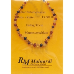 Mainardi Bernstein Babykette Farbig 32cm Magnetverschluss