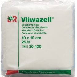 Vliwazell Saugkompresse 10x10cm 25 Stück