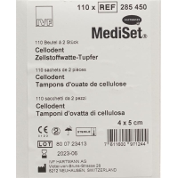 Mediset Cellodent Tupfer 4x5cm Steril 110 Beutel 2 Stück