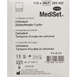 Mediset Cellodent Tupfer 4x5cm Steril 110 Beutel 2 Stück