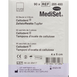 Mediset Cellodent Tupfer 4x5cm Steril 90 Beutel 3 Stück
