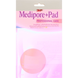 3M Medipore + Pad 10x15cm / Wundkissen 5x10.5cm 5 Stück