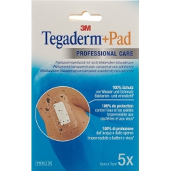 3M Tegaderm + Pad 5x7cm / Wundkissen 2.5x4cm 5 Stück