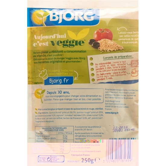 Bjorg Quinoa Tomaten Oliven Bio 250g buy online