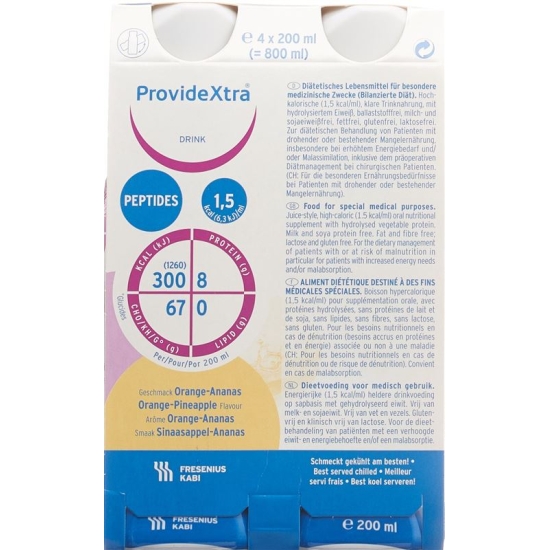 Providextra Drink Liquid Orange/ananas 4x 200ml buy online