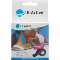 K-active Kinesio Tape 5cmx5m Schwarz Wasserabweisend