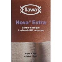 Flawa Nova Extra Elastische Mittelzugbinde 8cmx5m Hautfarben