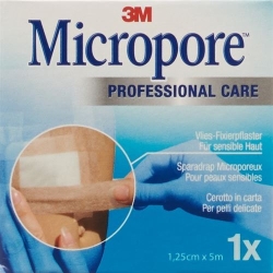 3M Micropore Vlies Heftpflaster ohne Dispenser 12.5mm x 5m hautfarbig