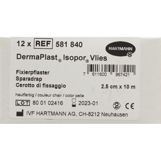 Dermaplast Isopor Fixierpflaster 10mx2.5cm Hautfarbig mit Dispenser buy online