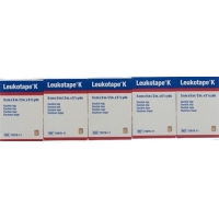 Leukotape K Pflasterbinde 5mx5cm Hautfarbig 5 Stück