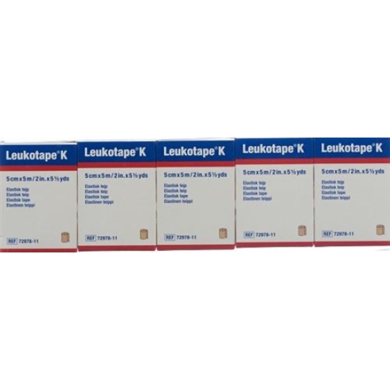 Leukotape K Pflasterbinde 5mx5cm Hautfarbig 5 Stück buy online