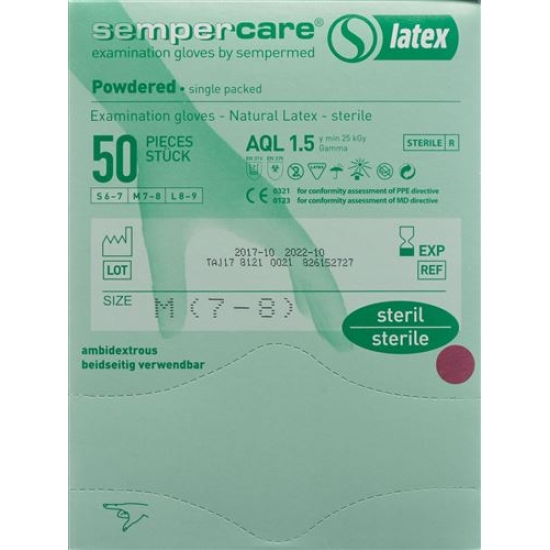 Sempercare Handschuhe M Latex Gepudert Steril 50 Stück buy online