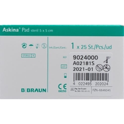 Askina Pad Vliesstoffkompresse 5cmx5cm 25 Stück