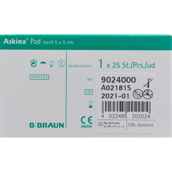 Askina Pad Vliesstoffkompresse 5cmx5cm 25 Stück buy online
