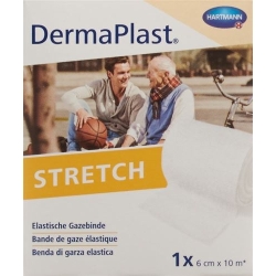 Dermaplast Stretch Gazebinde 6cmx10m Weiss