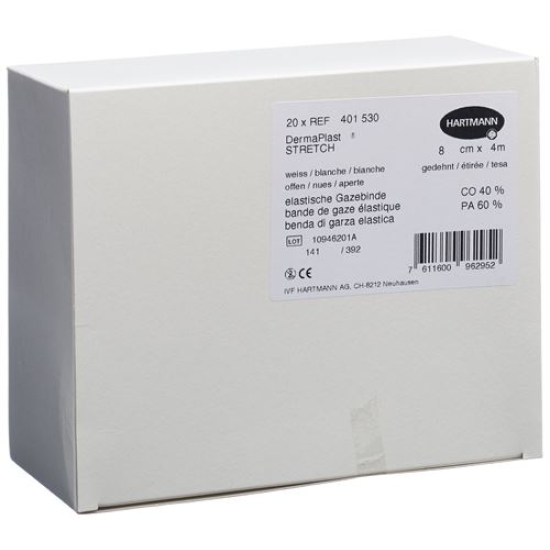 Dermaplast Stretch Gazebinde 8cmx4m Weiss 20 Stück buy online