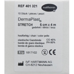 Dermaplast stretch gauze bandage white 6cmx4m 20 pieces