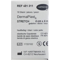 Dermaplast Stretch Gazebinde Hautfarbig 4cmx4m 10 Stück