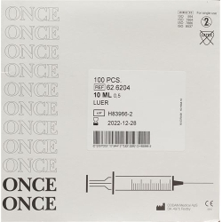 Once Einmalspritze 10ml Luer Exzent 100 Stück