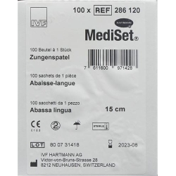 Mediset IVF Zungenspatel Holz 15cmx18mm 100 Beutel