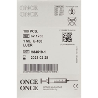 Once Einmalspritze Insulin 1ml 100 Stück