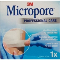 3M Micropore Vlies Heftpflaster ohne Dispenser 12.5mm x 5m weiss