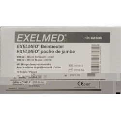Exelmed Set 10x Beinbeut 500ml 30cm +1 Paa Halteba