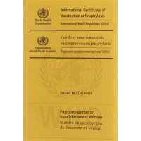 WHO vaccination card International Yellow
