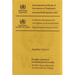 WHO vaccination card International Yellow