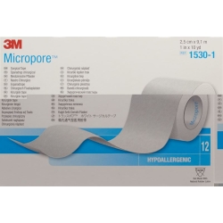 3M Micropore Vlies Heftpflaster ohne Dispenser 25mm x 9.14m weiss 12 Stück