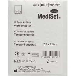 Mediset IVF Vierecktupfer 2.5x2.5cm 40 Beutel 5 Stück