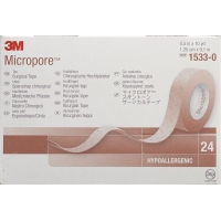 3M Micropore Heftpflaster ohne Dispenser 12.5mm x 9.14m hautfarbig 24 Stück