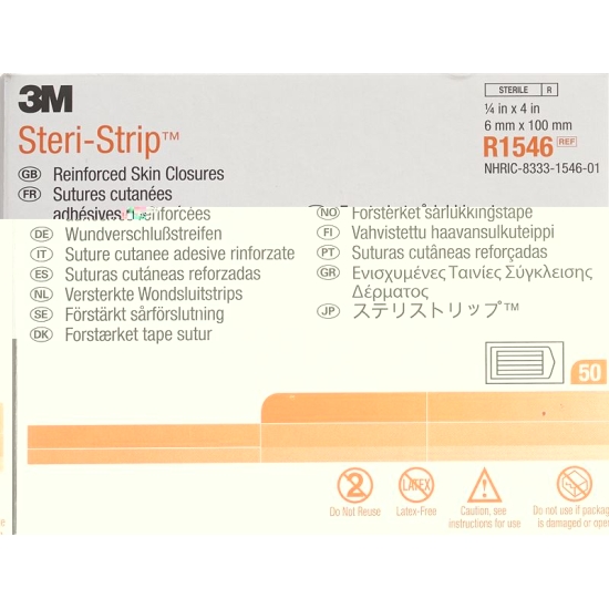3M Steri Strip 6x100mm Weiss Verstärkt 10x 50 Stück buy online