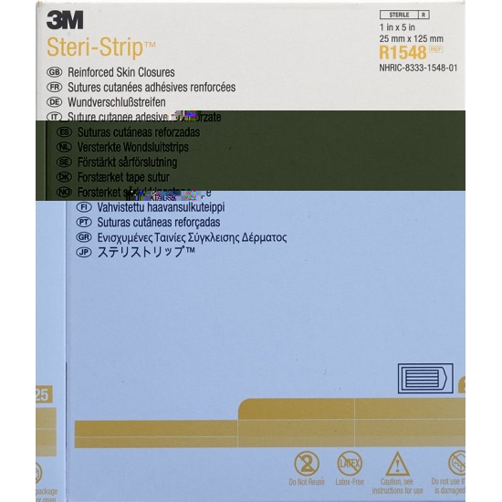 3M Steri Strip 25x125mm Weiss Verstärkt 4x 25 Stück buy online