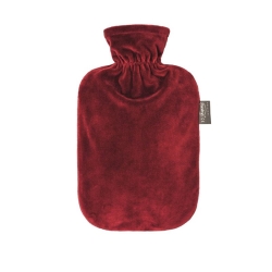 Fashy hot water bottle 2L fleece cover Bordeaux