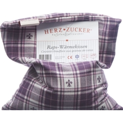 Herzzucker rapeseed warming pillow 26x21cm checked purple