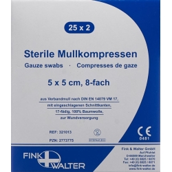 Fiwa Mullkompress 5x5cm Steril 8fa 17faed 25x 2 Stück