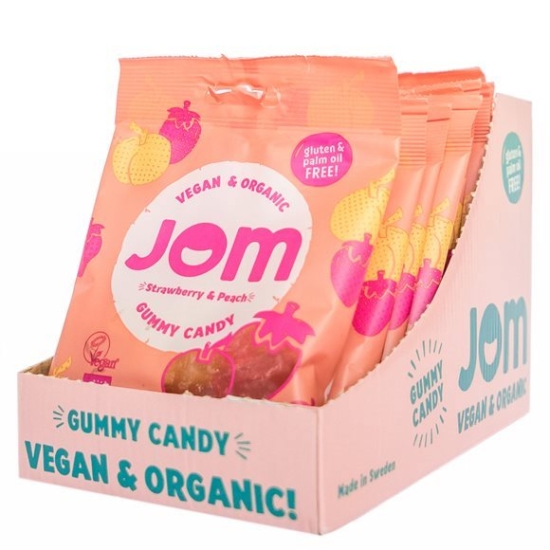Jom Display Organic Candy Strawberry&peach 12x 70g buy online
