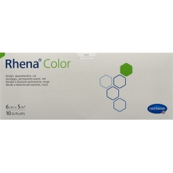 Rhena Color Elastische Binde 6cmx5m Rot Offen 10 Stück