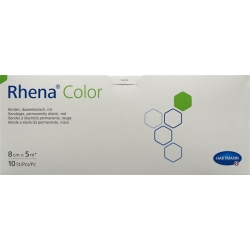 Rhena Color Elastisch Binden 8cmx5m Rot Offen 10 Stück