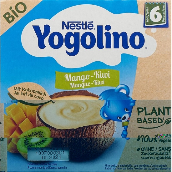 Nestle Yogolino Bio Plant Mango Kiwi 6m 4x 90g buy online