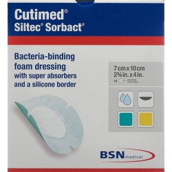 Cutimed Siltec Sorbact 7x10cm Oval 10 Stück